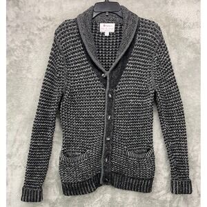 Rag & Bone x Neiman Marcus Cardigan Sz S Black White Wool Blend Shawl Collar